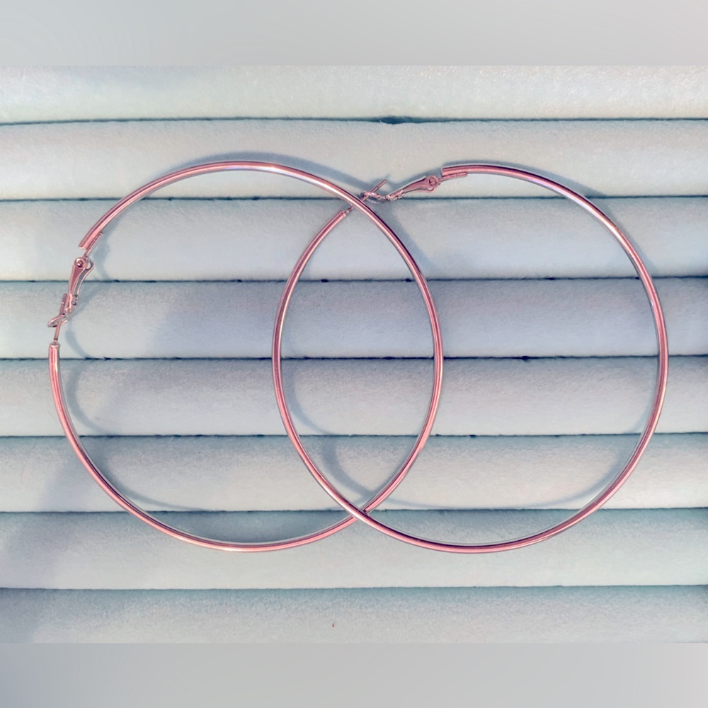 Express Oversized Silver Hoop Earrings